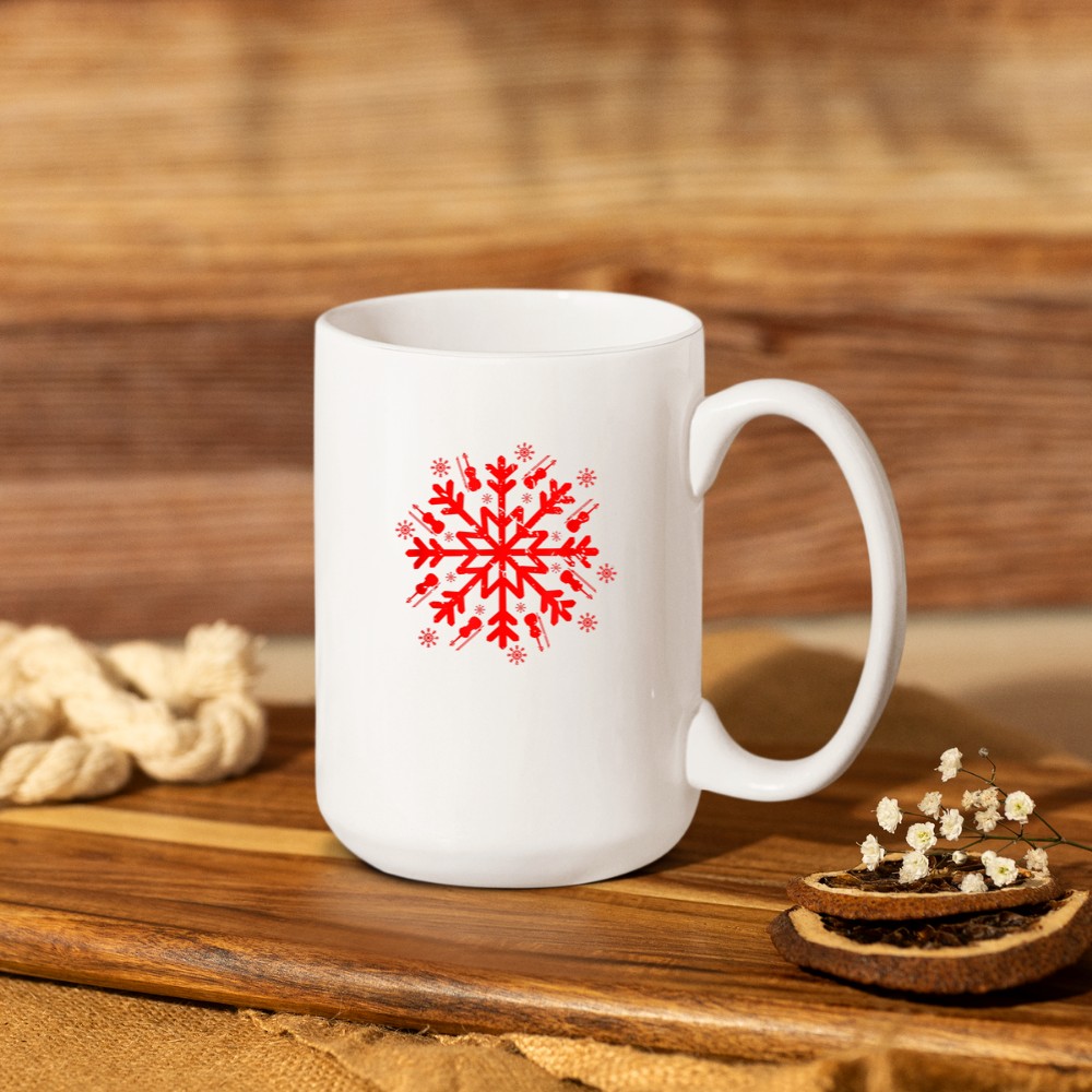 Orchestra Violin Player Snowflake Christmas Day Gift Violin Mug