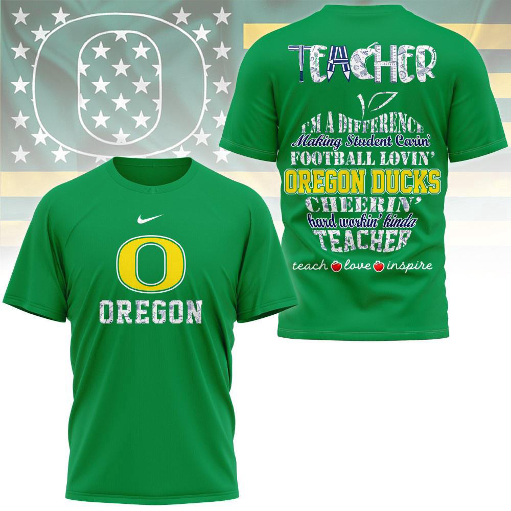 Oregon Ducks Teacher Pride 2025 3d Shirt Unique Gifts For Football Lovers