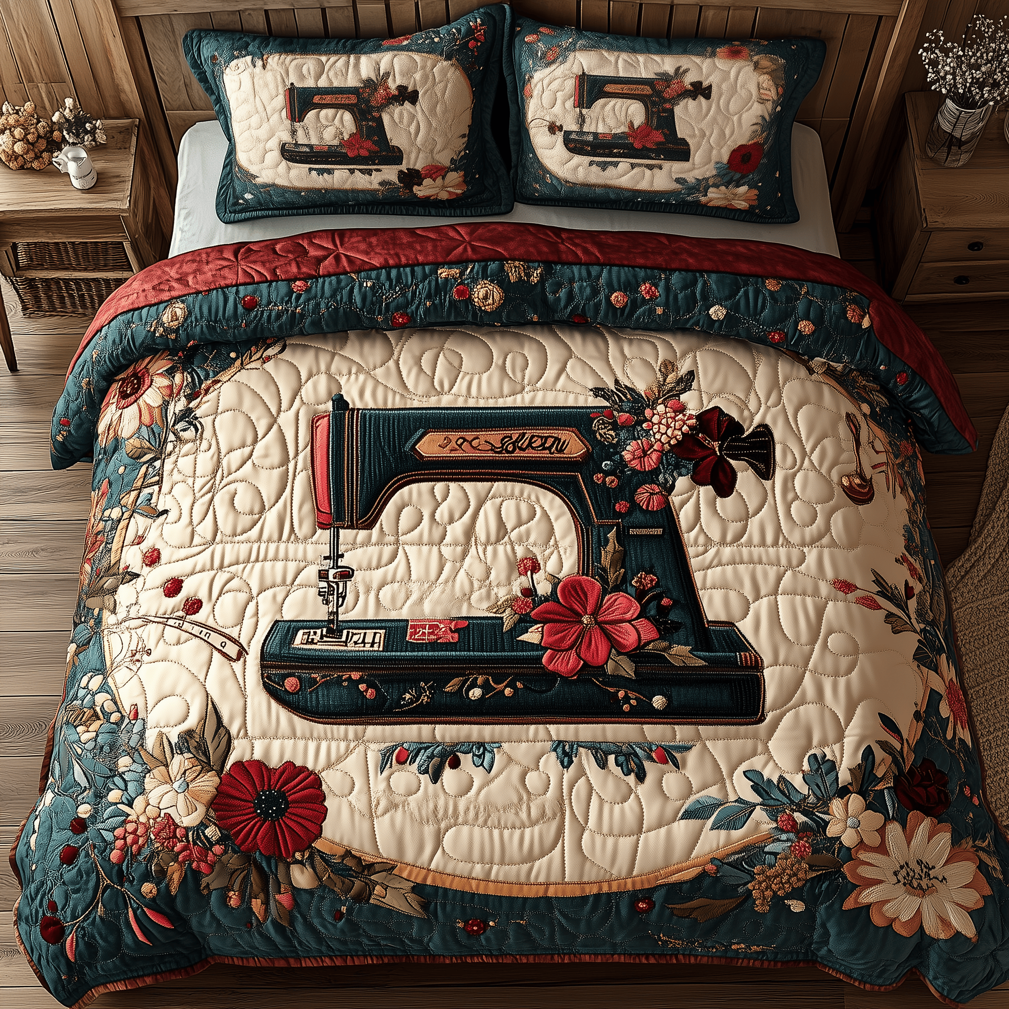 Ornate Craft Machine Quilted Bedding Set Best Duvet Cover Bedspread Set Gifts For Your Daughter