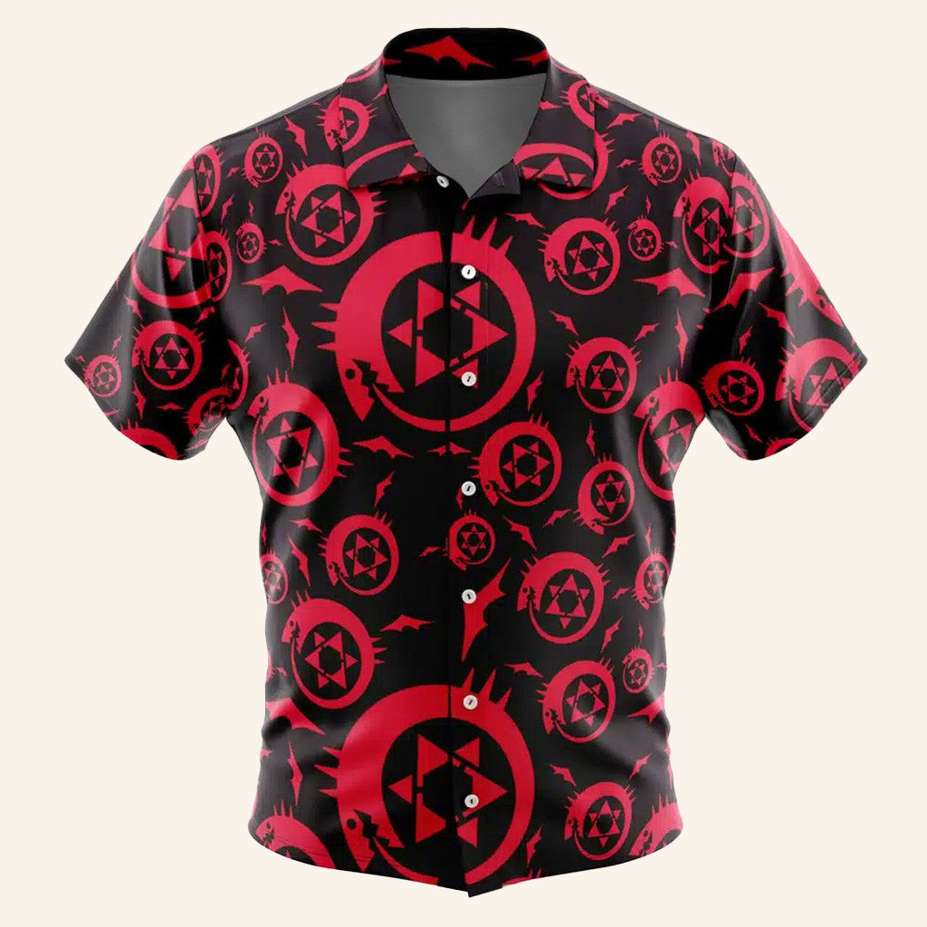 Ouroboros Shirt Red Black Hawaiian Shirt Gift For Husband