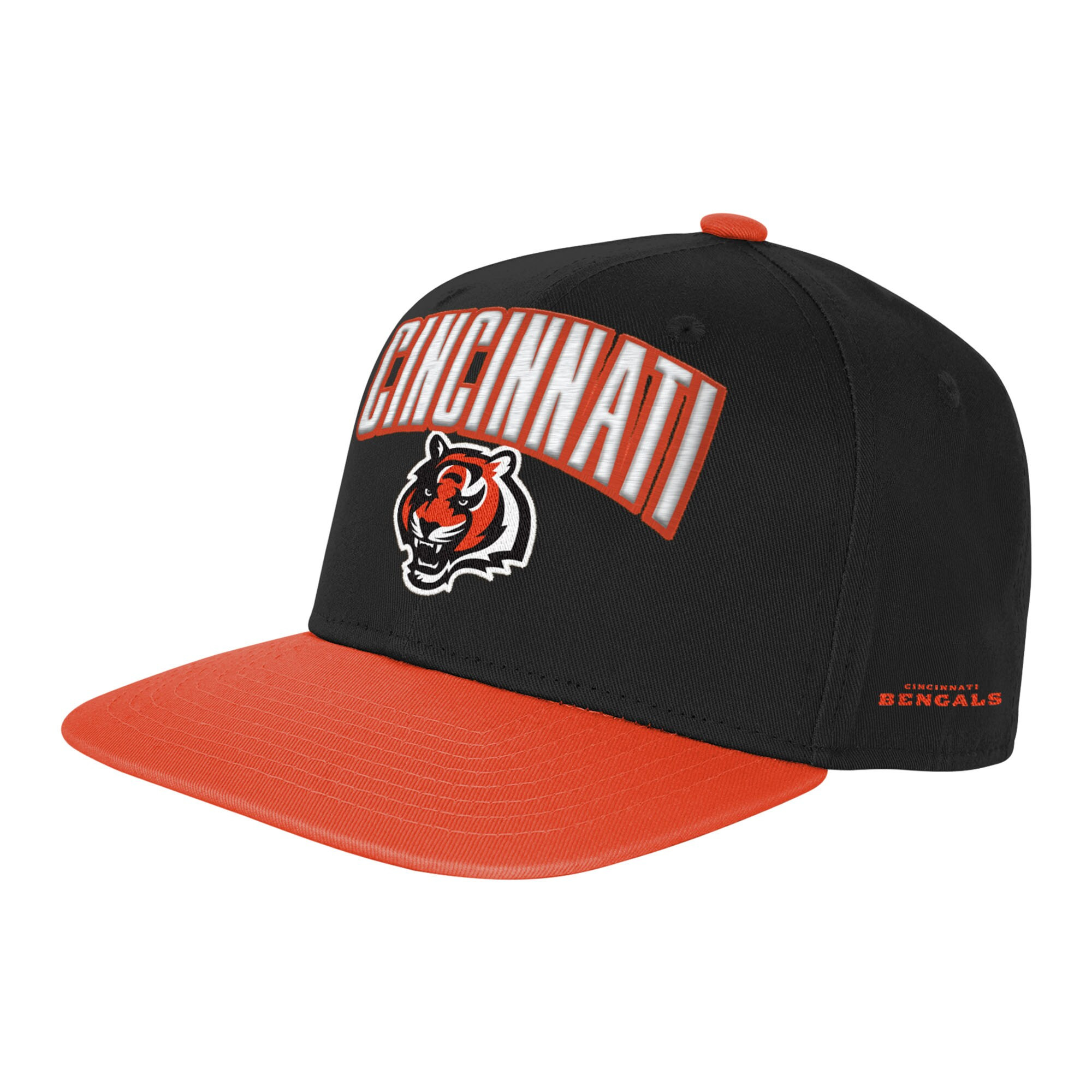 Outerstuff Black Cincinnati Bengals Essentials Adjustable Hat Embroidered Snapback