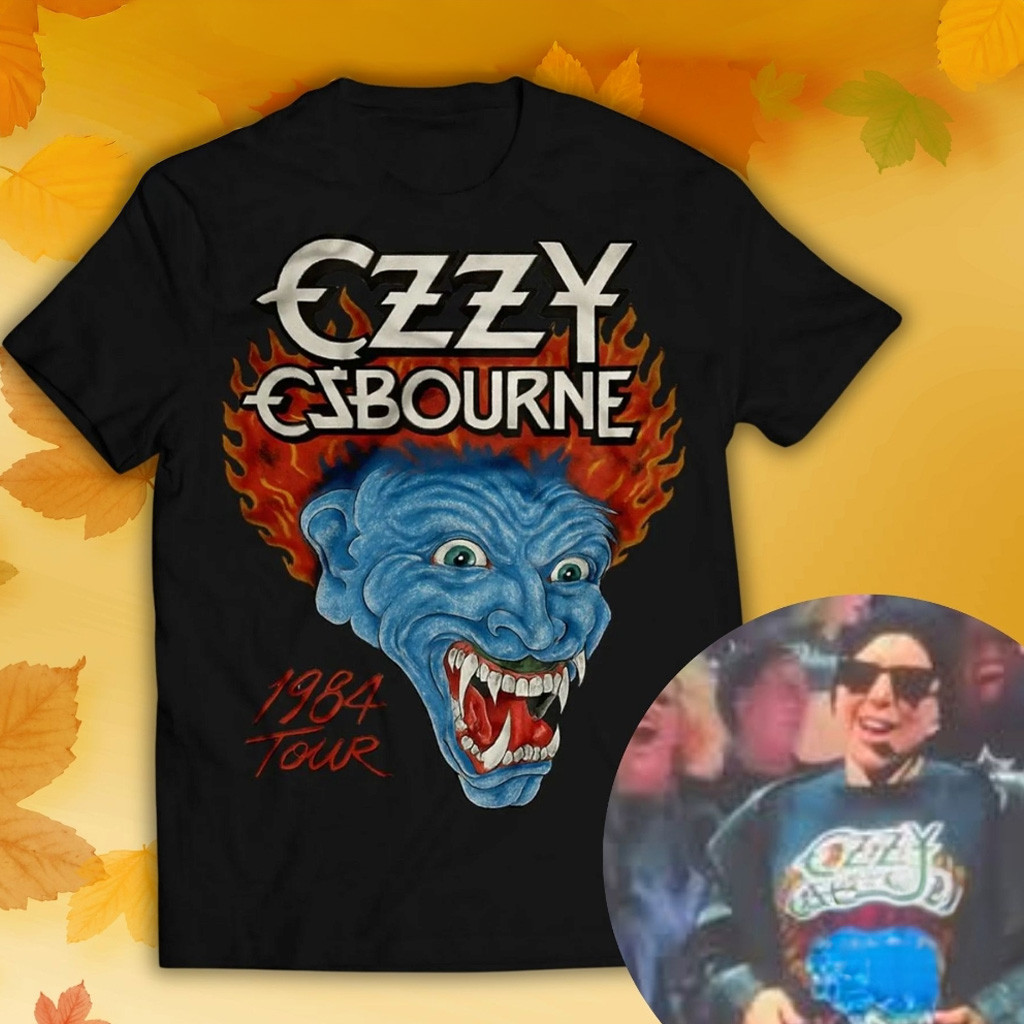 Ozzy Osbourne 1984 Tour Werewolf Flame Head Graphic T-Shirt Ozzy Osbourne RIP Gifts