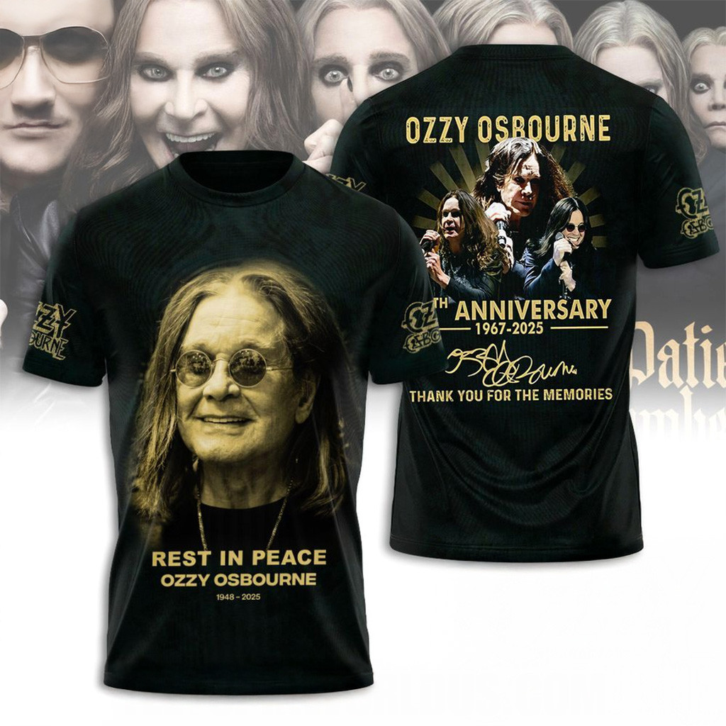 Ozzy Osbourne 57th Anniversary 1967 2025 Thank You For The Memories T-Shirt Ozzy Osbourne Shirt