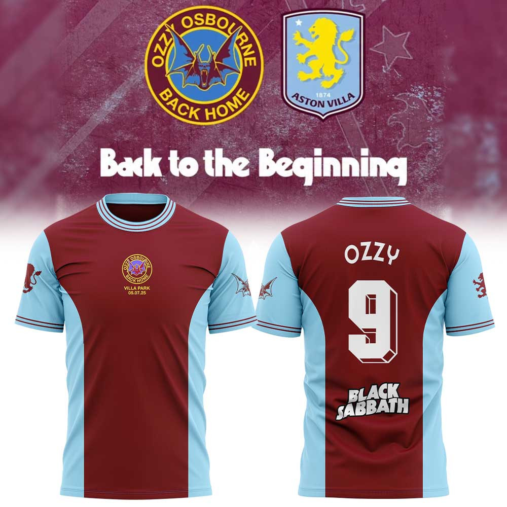 Ozzy X Aston Villa Back Home Collection Shirt Unique Gifts For Music Lovers
