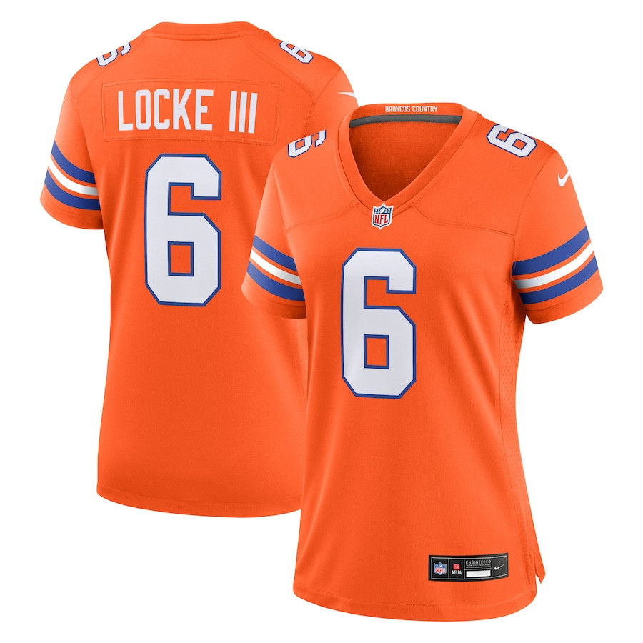 P.J. Locke III 6 Denver Broncos Women's Mile High Collection 1977 Throwback Player Game Jersey - Orange - JSDV995