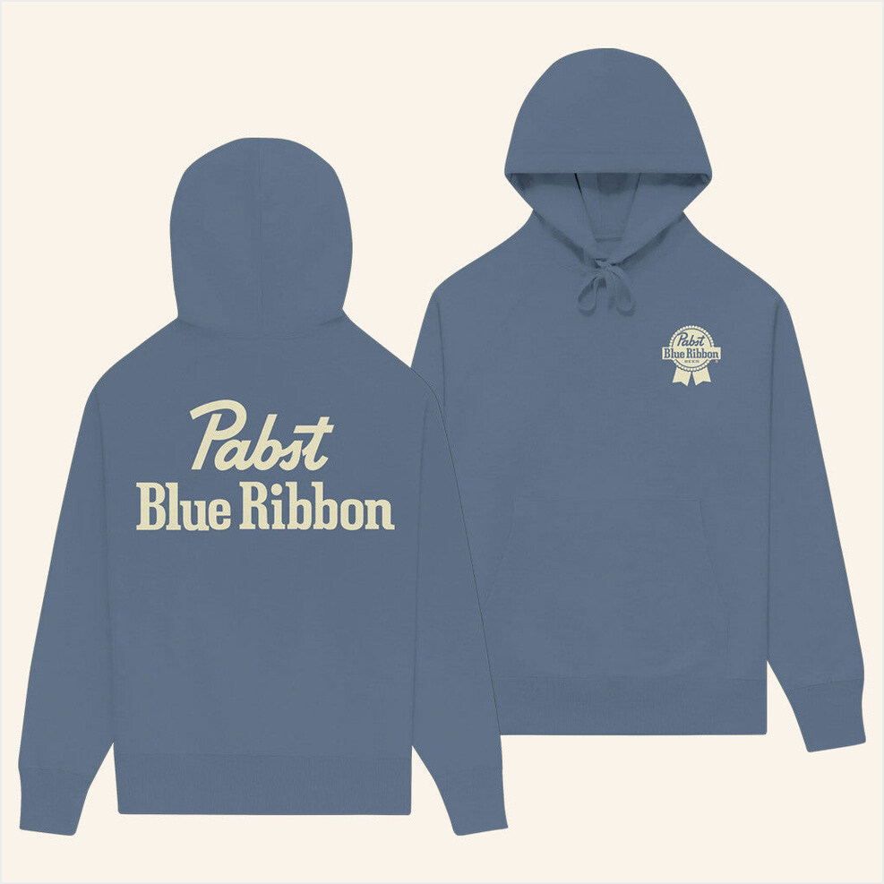 Pabst Blue Ribbon Storm Blue Hoodie Pabst Blue Ribbon Merch Birthday Gifts For Besties