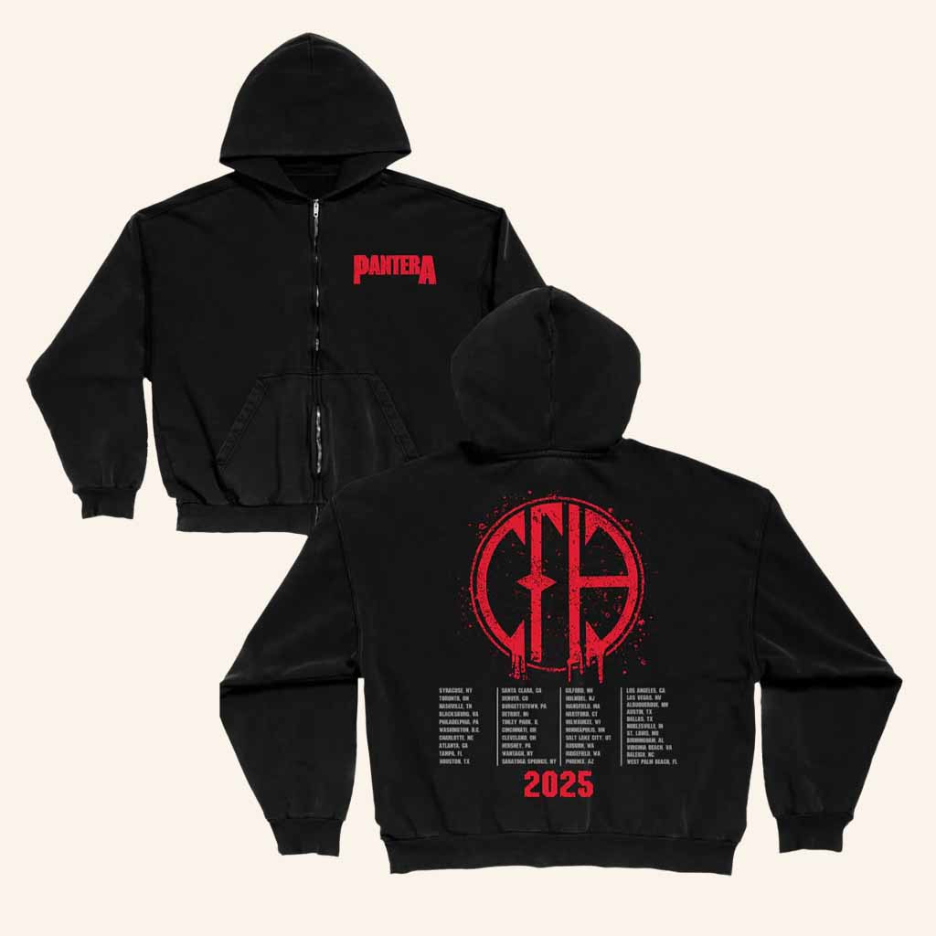 Pantera Merch Pantera Tour 2025 Zip Up Hoodie Best Gift For Music Lovers