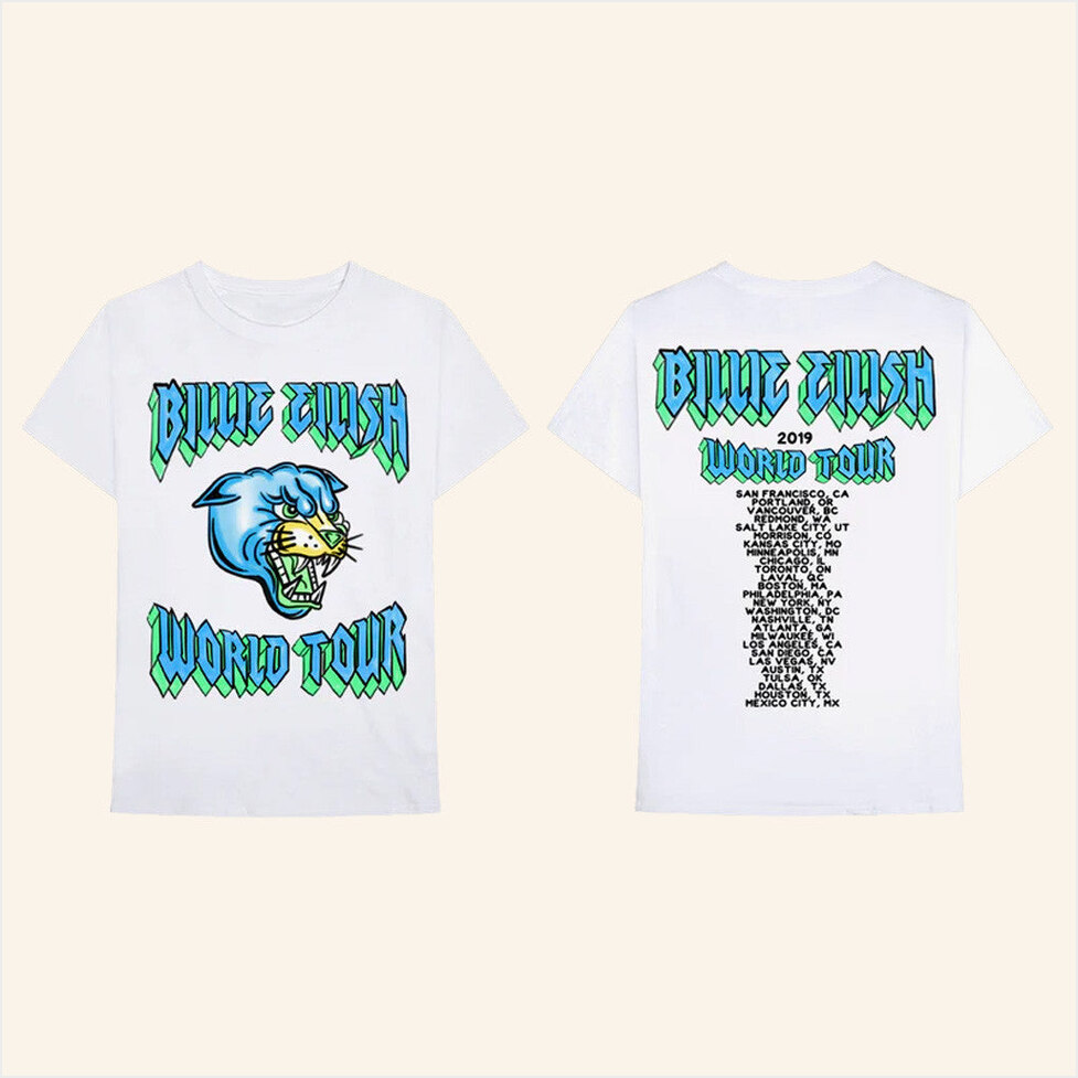 Panther Tour T-Shirt Billie Eilish Merch BFF Birthday Gifts Christmas Presents
