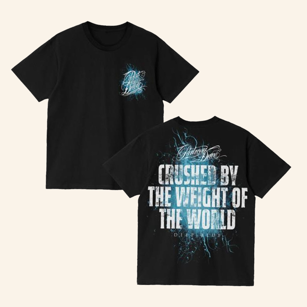Parkway Drive Rock Merch Deep Blue Crushed T-Shirt Presents For Husband