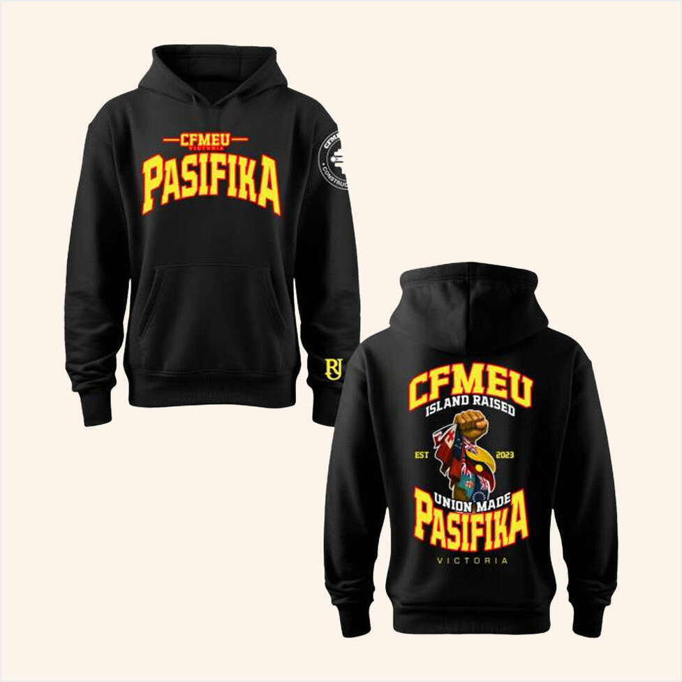 Pasifika Union Raised Yellow And Red Hoodie CFMEU Merch Birthday Gifts For Best Friend