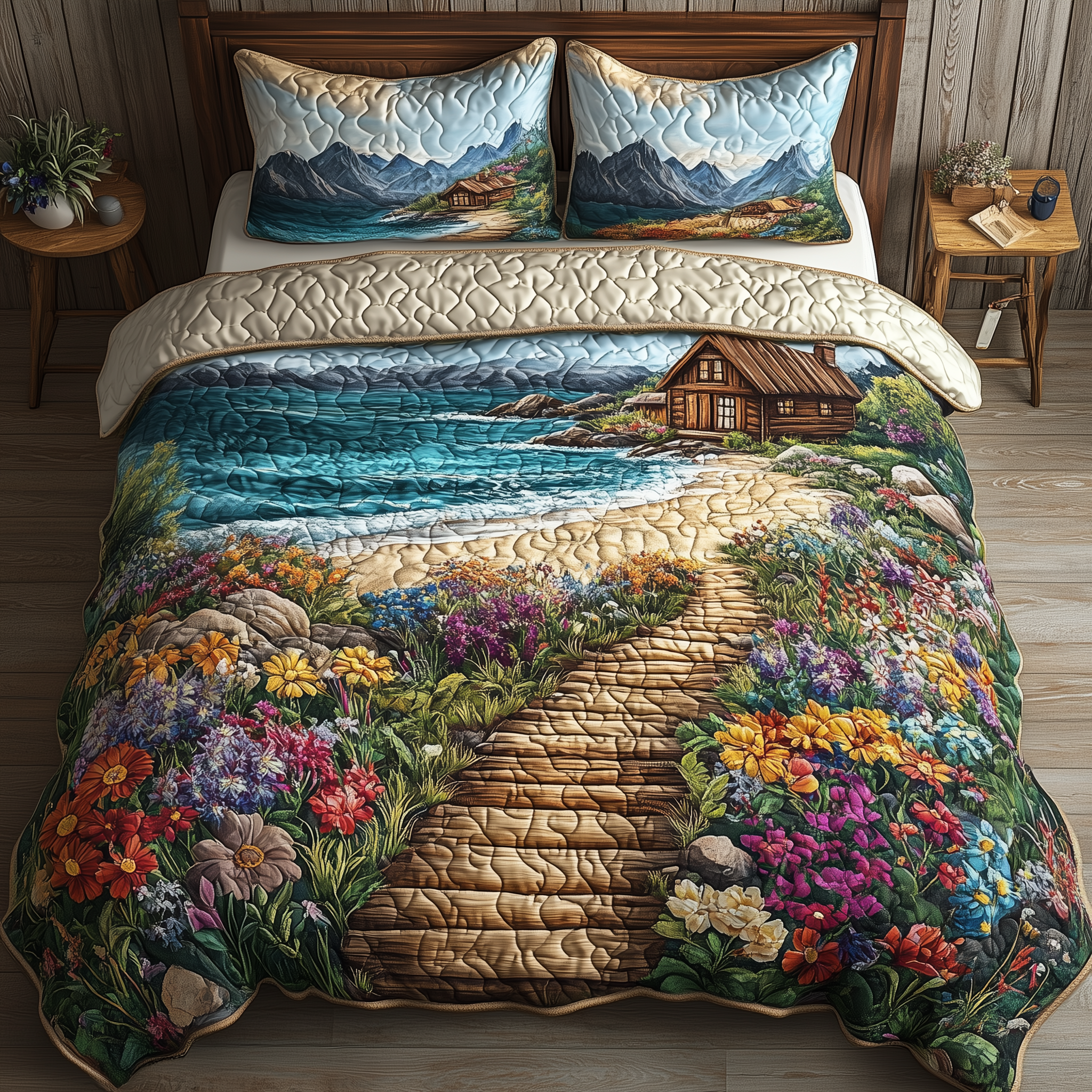 Path to Paradise Quilted Bedding Set Awesome Duvet Cover Bedspread Set Mother's Day Gifts For Grandma