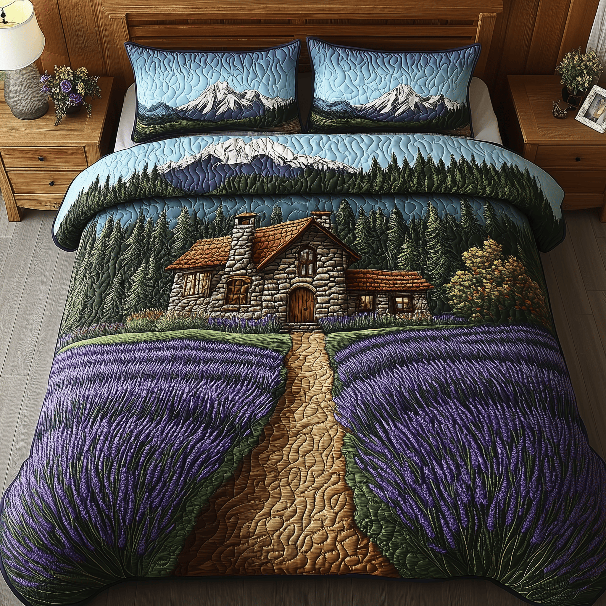 Pathway to Serenity Quilted Bedding Set Awesome Duvet Cover Bedspread Set Best Mothers Day Gifts