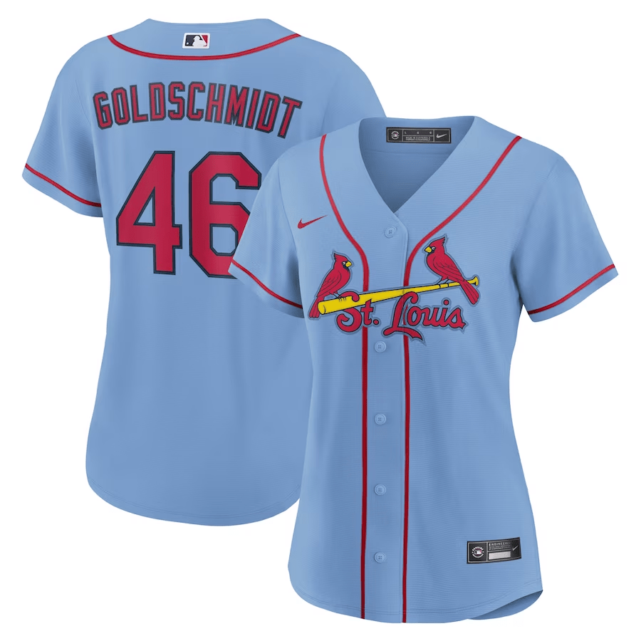 Paul Goldschmidt 46 St. Louis Cardinals Women Alternate Jersey - Light Blue - JS830