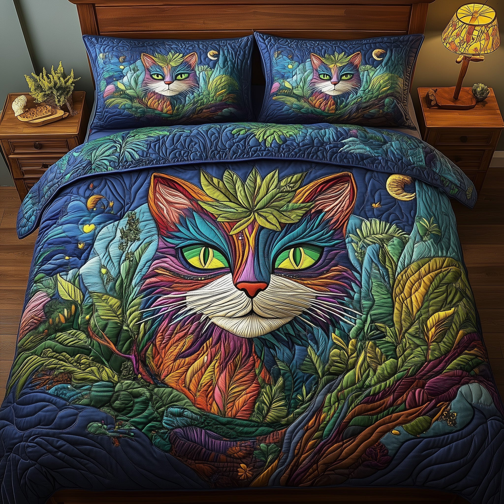Paws Of The Woods Quilted Bedding Set Duvet Cover Bedspread Set Item Christmas Gift Ideas For Cats