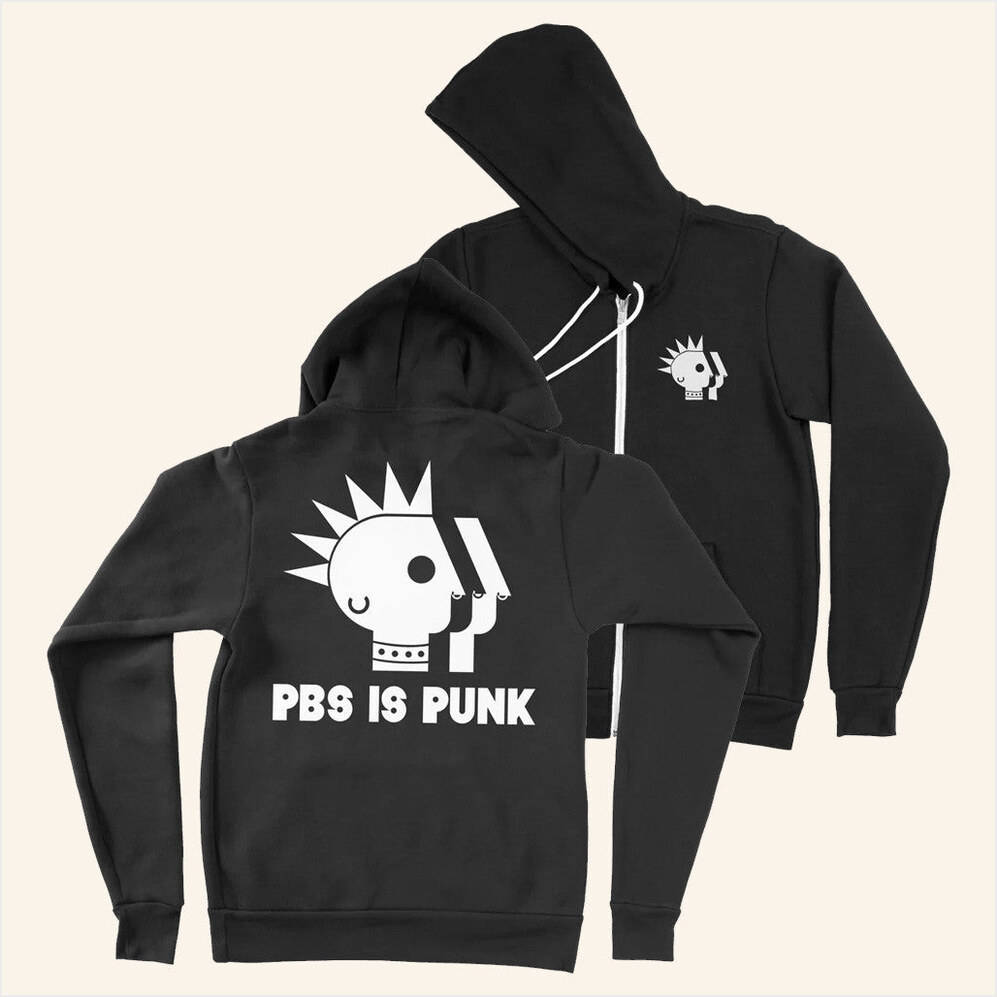 PBS is Punk Zip Hoodie PBS Merch Best Birthday Gifts For Him Gifts For BFF Christmas Presents