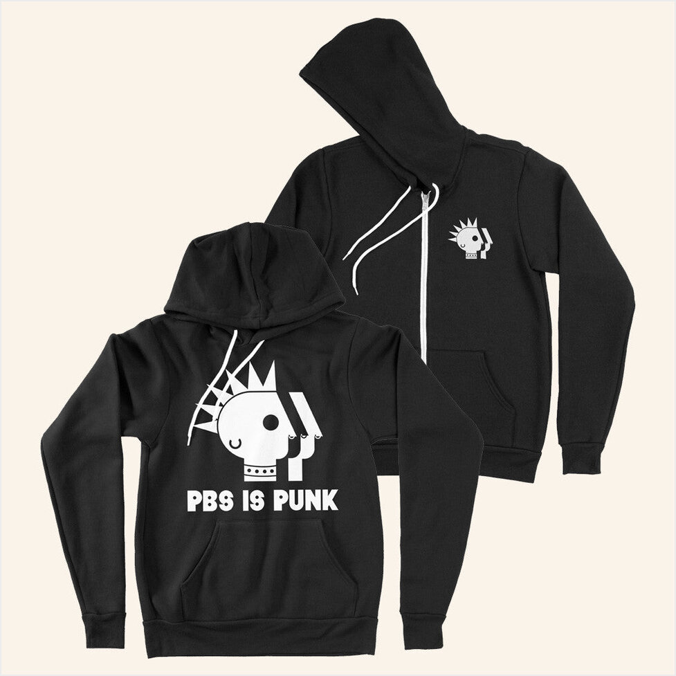 Pbs Is Punk Zip Up Hoodie Two Crow Collective Merch Birthday Gifts For Dad Gifts For BFF