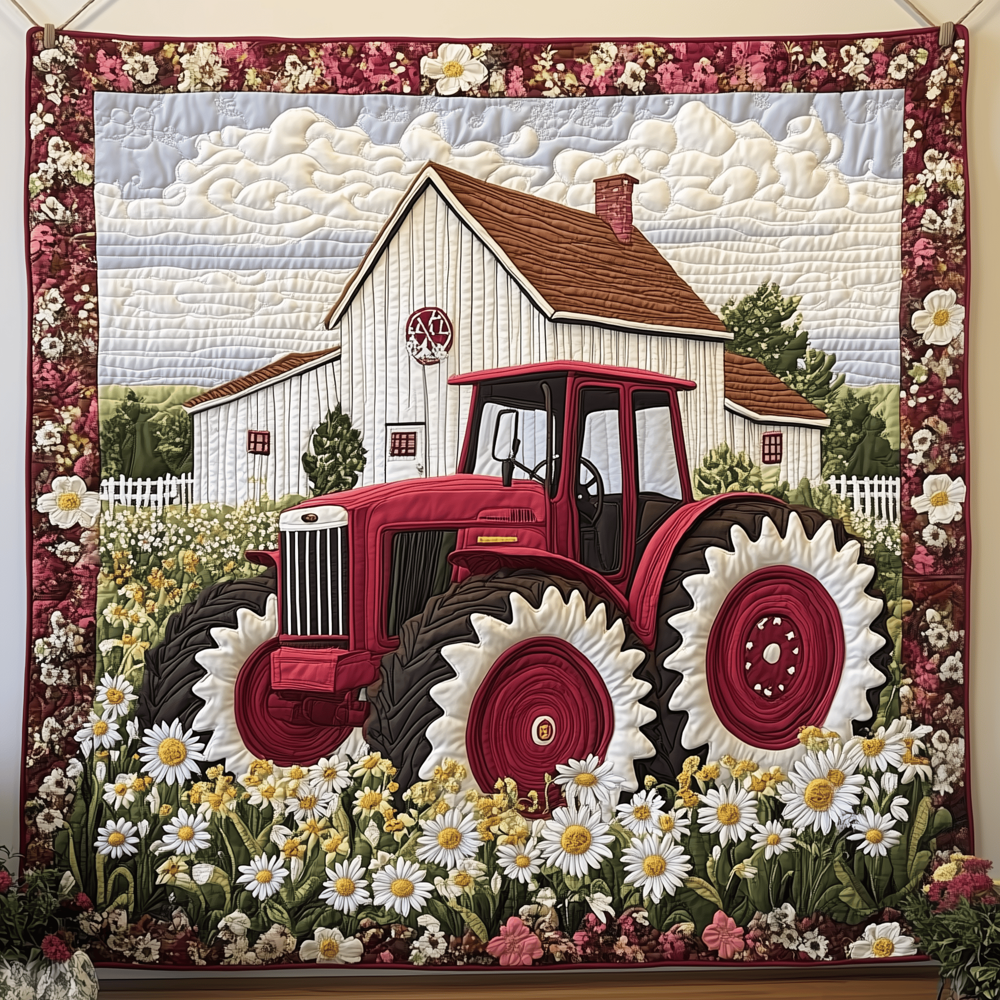Peaceful Farmhouse Quilted Blanket Gifts For Farmer Boyfriend
