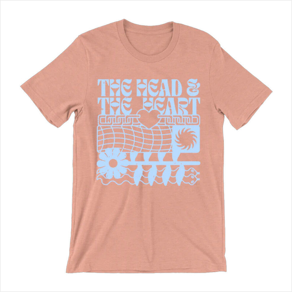 Peach Logo T-Shirt Head And The Heart Merch Presents For Music Lovers BFF Birthday Gifts