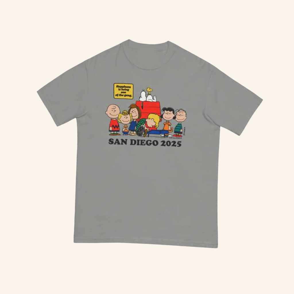 Peanuts Merch Peanuts Comic Con Exclusive Happiness Is T-Shirt Gifts For Besties