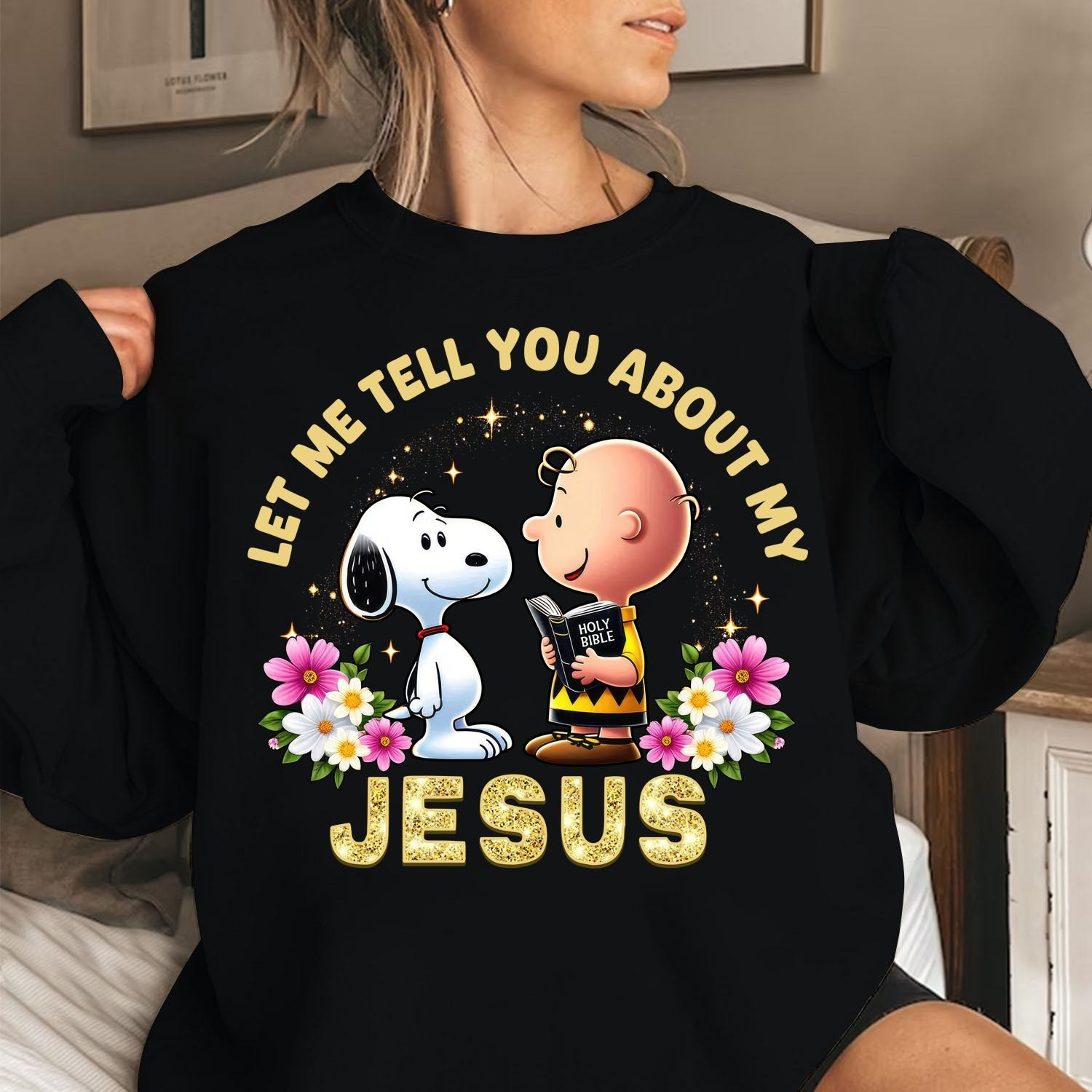 Peanuts Snoopy Charlie Brown T-Shirt Let Me Tell You About My Jesus Cute Faith Gifts