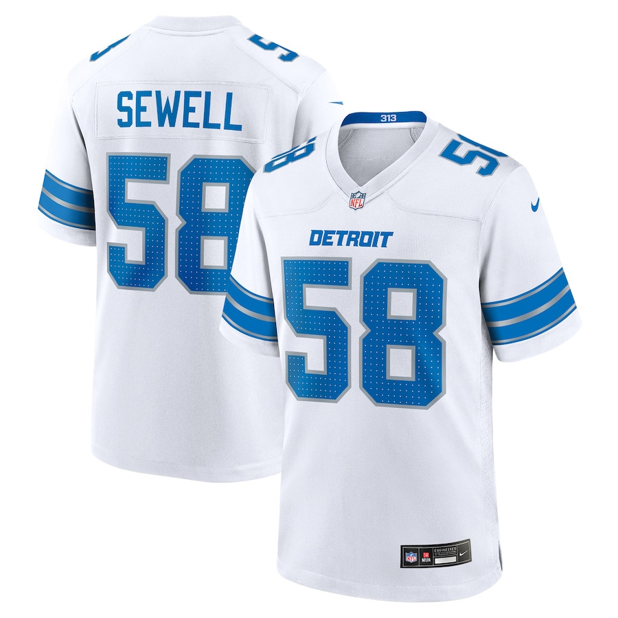 Penei Sewell 58 Detroit Lions Game Men Jersey - White - JSDV490