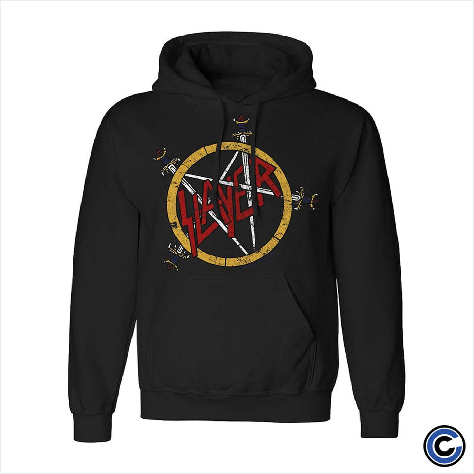 Pentagram Distressed Hoodie Slayer Merch Slayer Hoodie Birthday Gifts For Besties