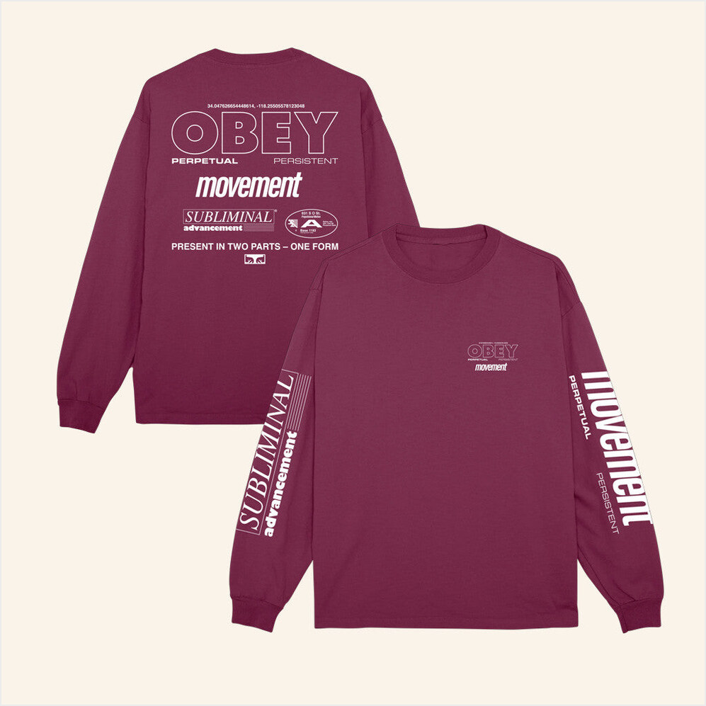 Persistent Movement Pigment Long Sleeve T-Shirt Obey Clothing Merch Gifts For Boyfriend