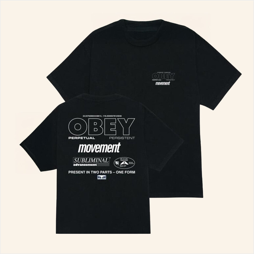 Persistent Movement Pigment T-Shirt Obey Clothing Merch Birthday Gifts For Friends