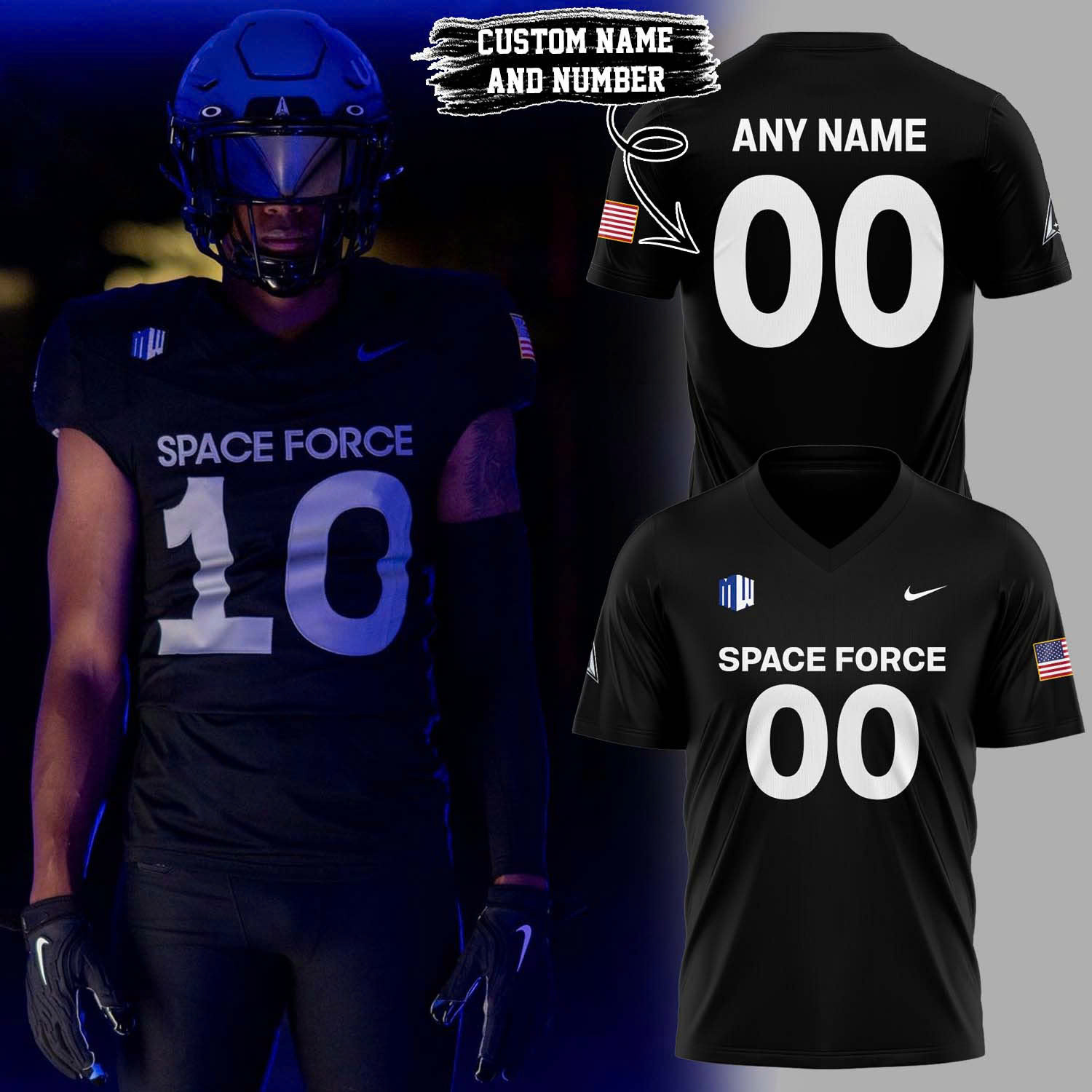 Personalized Air Force Football Space Force Jersey Best Gifts For Football Fans