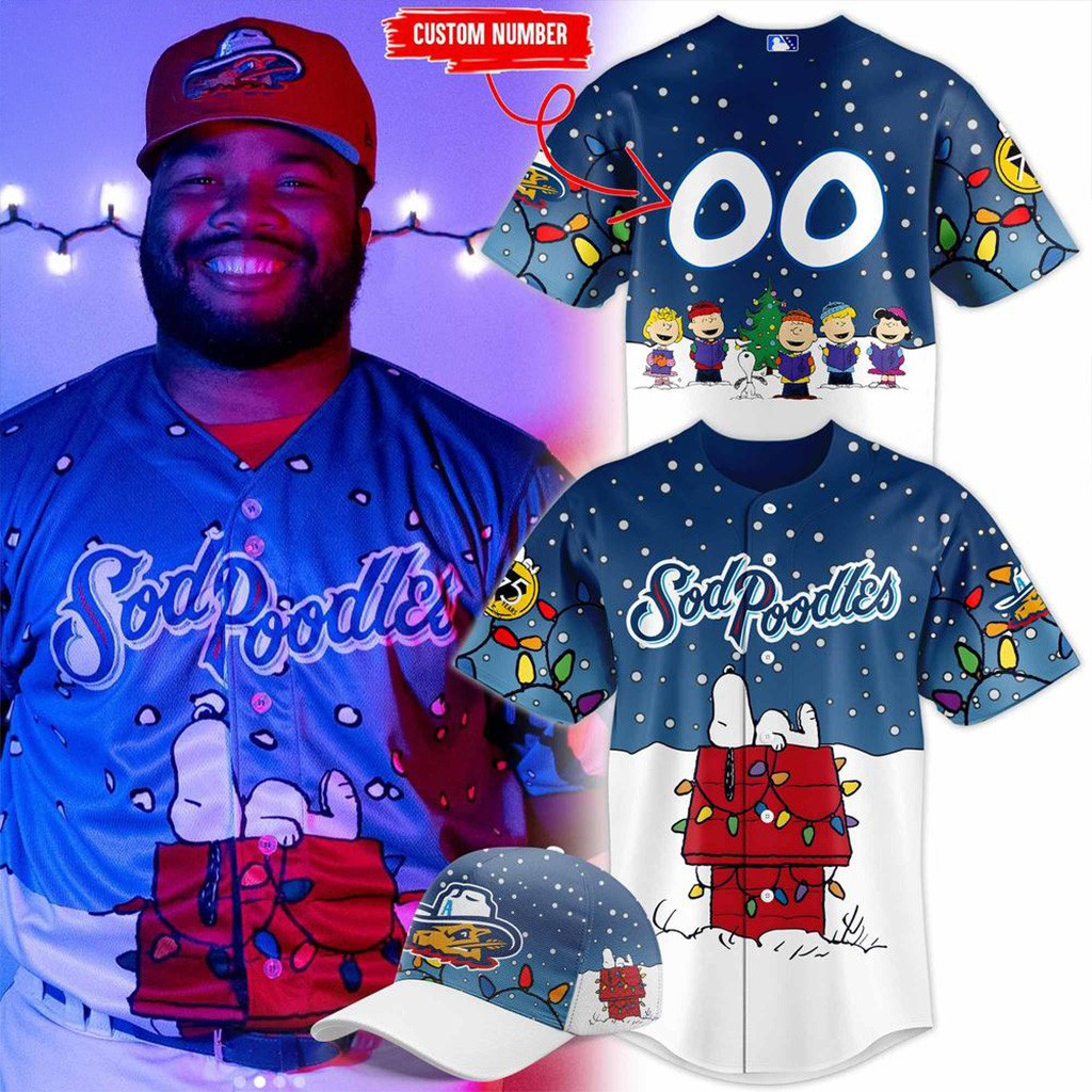 Personalized Amarillo Sod Poodles Christmas in July Baseball Jersey Sod Poodles Merch