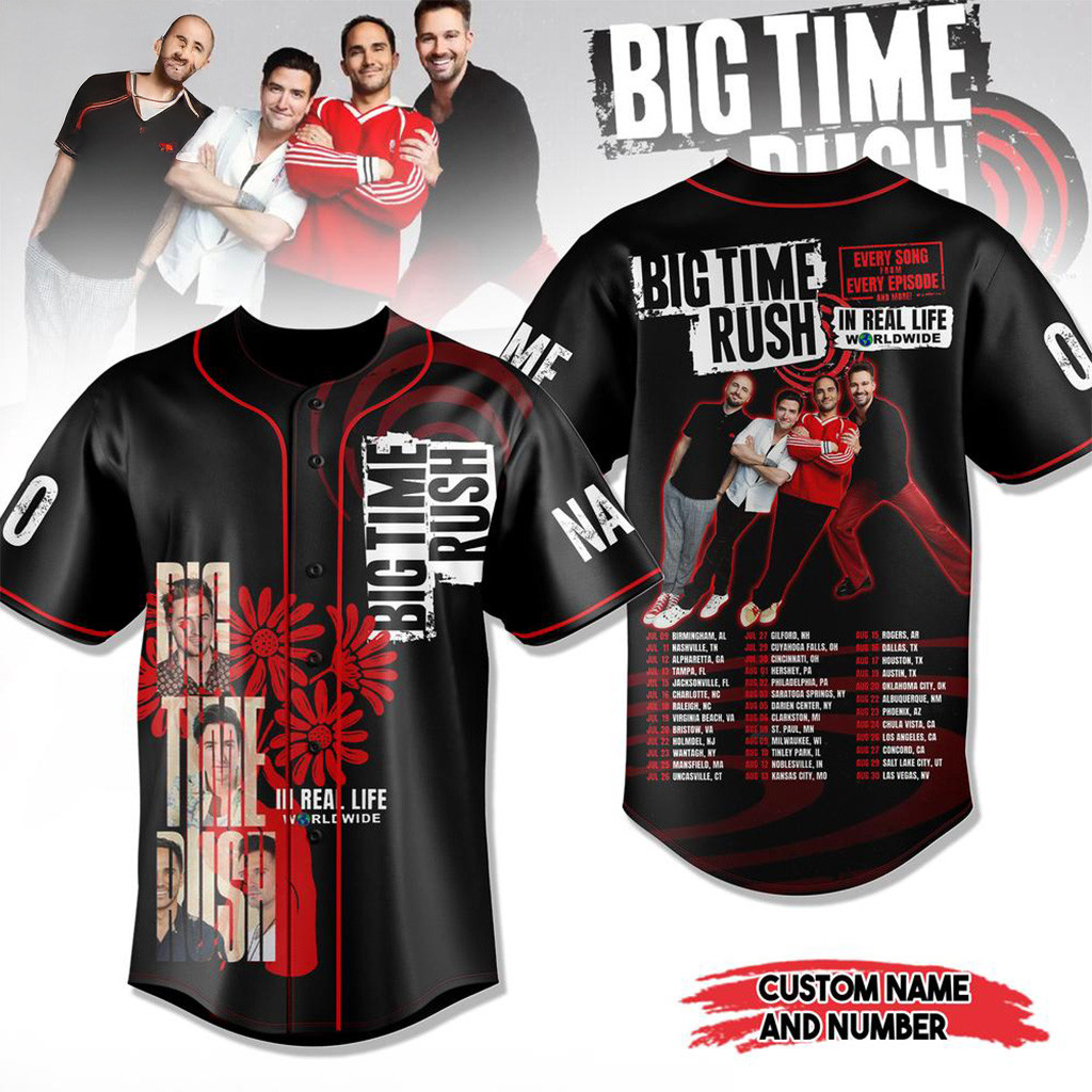 Personalized Big Time Rush In Real Life Worldwide Tour Baseball Jersey Gifts For Fans