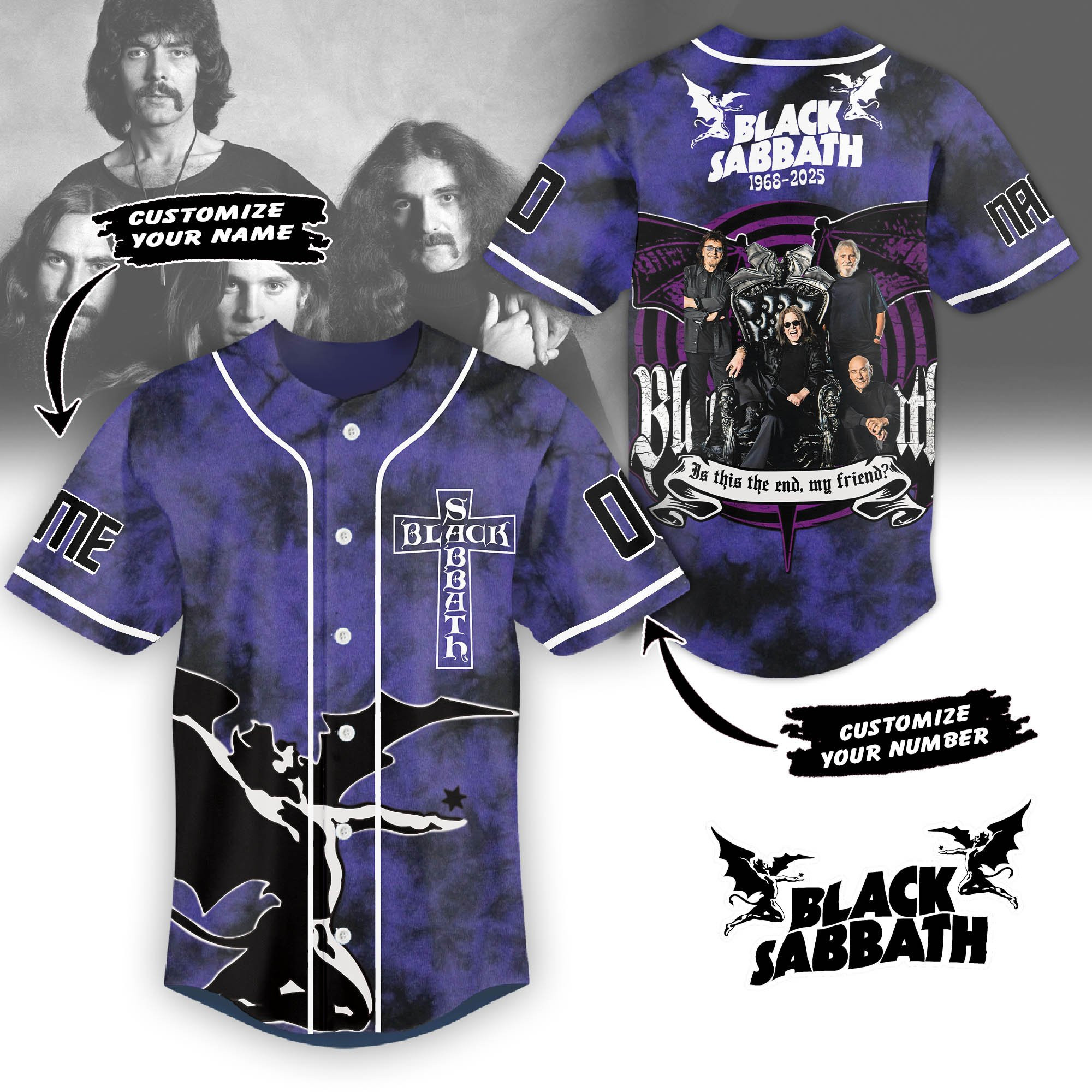 Personalized Black Sabbath Music Baseball Jersey For Fan Fan Merch Gifts For Dad