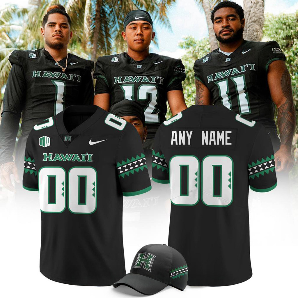 Personalized Hawaii Rainbow Warriors Special Football Jersey Black Warriors Merch Fan Gifts