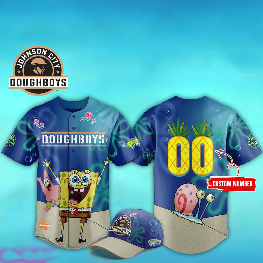 Personalized Johnson City Doughboys Spongebob Night Baseball Jersey Doughboys Merch For Fans