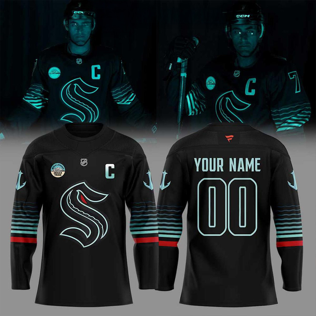 Personalized Seattle Kraken Darkness Hockey Jersey Seattle Kraken Merch Ice Hockey Gifts For Him