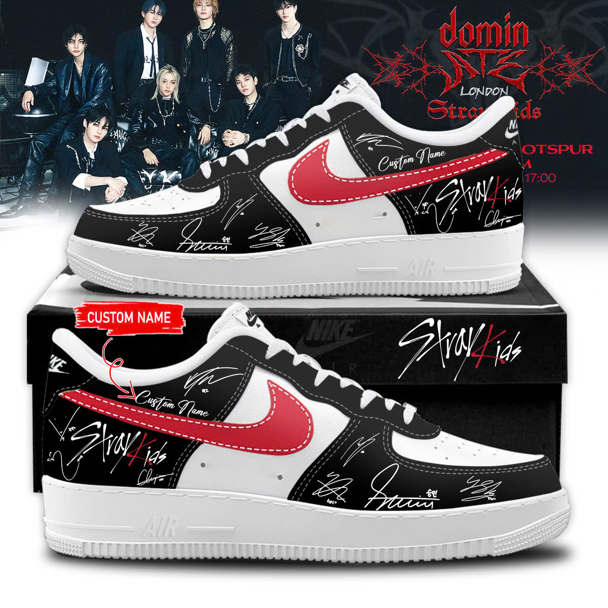 Personalized Thfc X Stray Kids 2526 Away Air Force Shoes Presents For Music Lovers