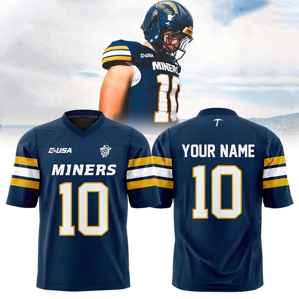 Personalized UTEP Miners New Uniform 2025 Football Jersey UTEP Miners Merch Fans Gifts