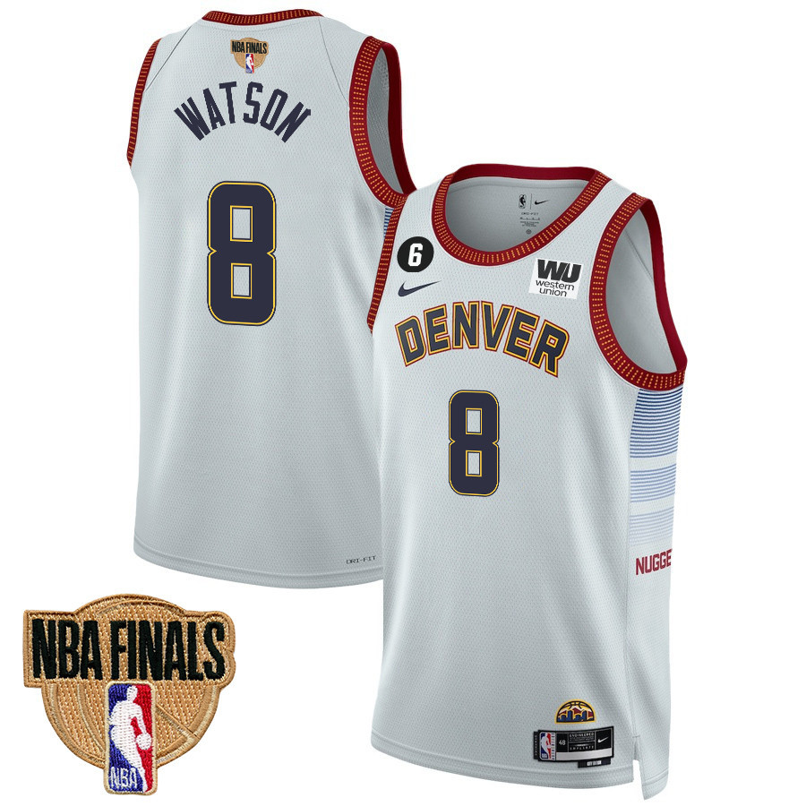 Peyton Watson 8 Denver Nuggets Final Champions 2023 Swingman YOUTH Jersey - White - JS270
