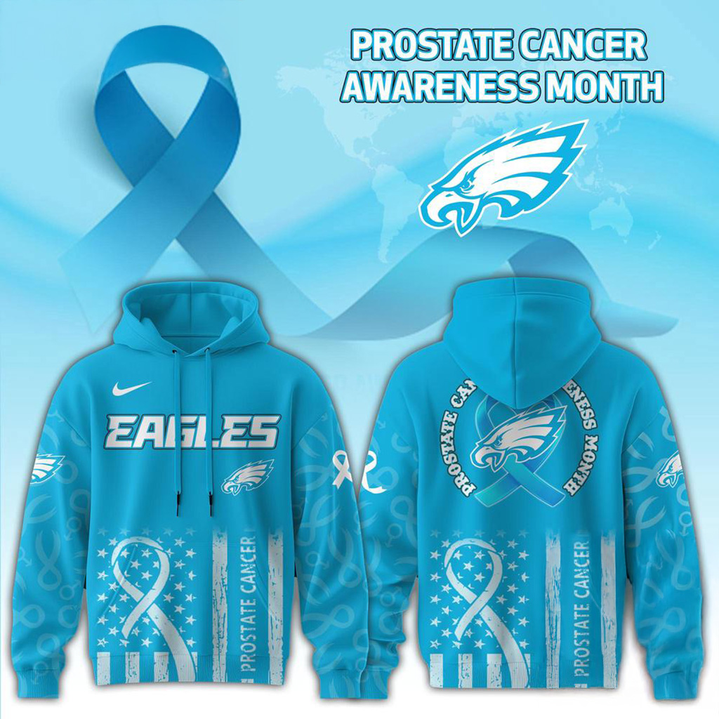 Philadelphia Eagles 2025 NFL Prostate Cancer Awareness Hoodie Philadelphia Eagles Merch_