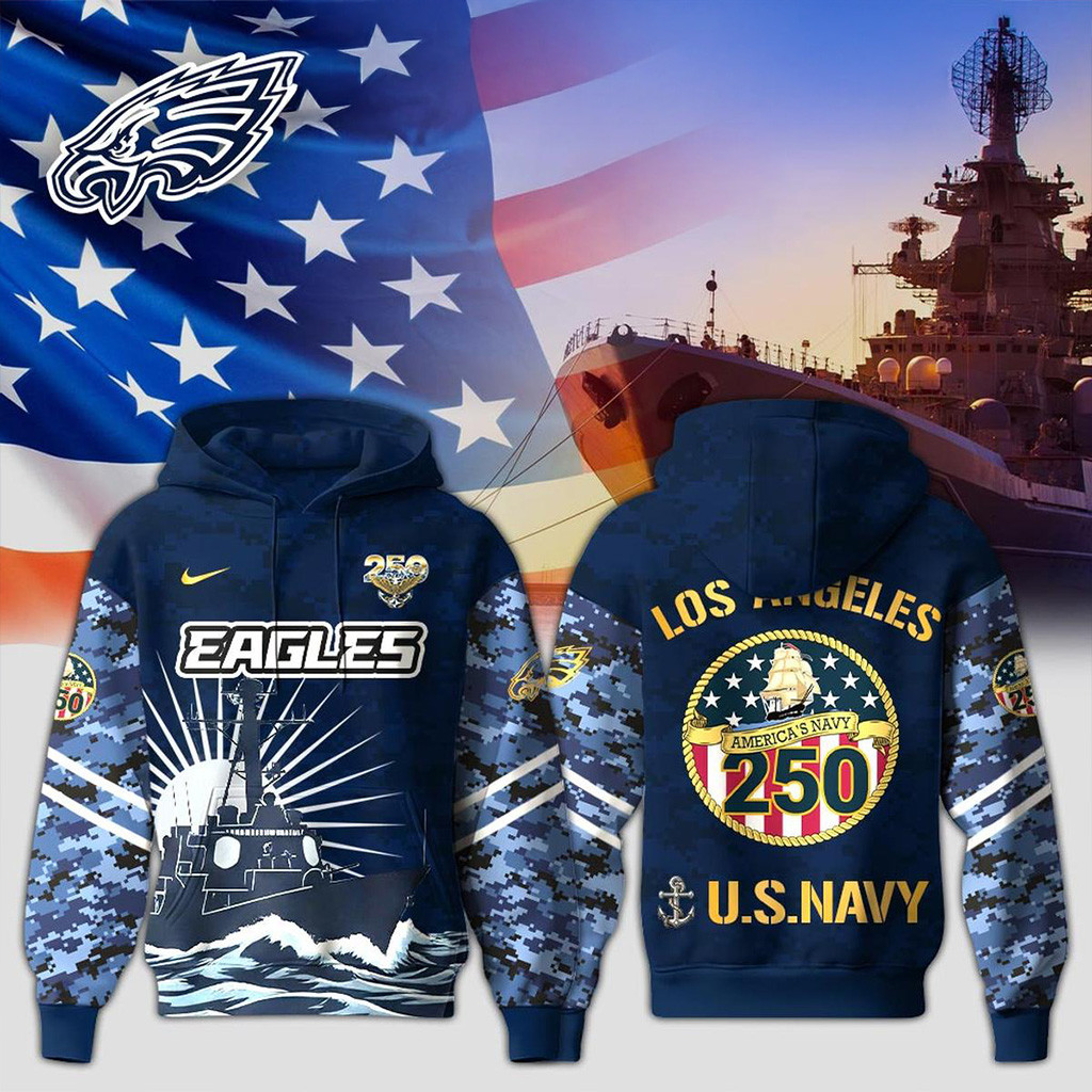 Philadelphia Eagles X Us Navy 250 Years Hoodie Philadelphia Eagles Merch Fans Gifts