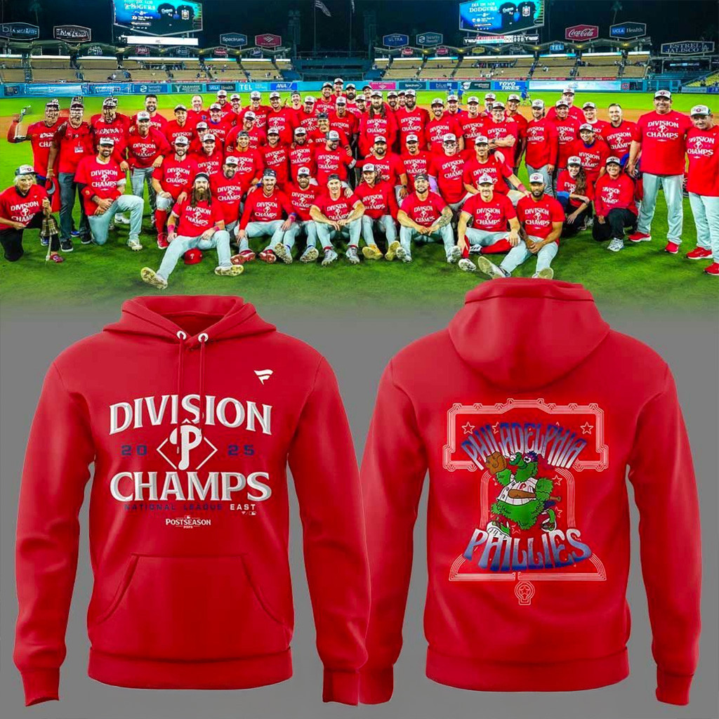 Philadelphia Phillies 2025 National League East Champions Mascot Hoodie Phillies Merch