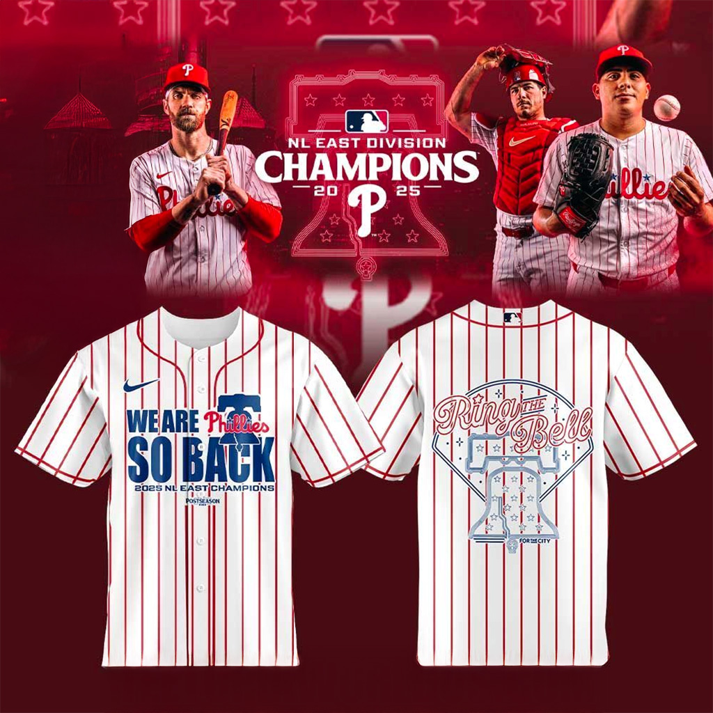 Philadelphia Phillies 2025 Nl East Champions Ring The Bell Jersey Philadelphia Phillies Merch