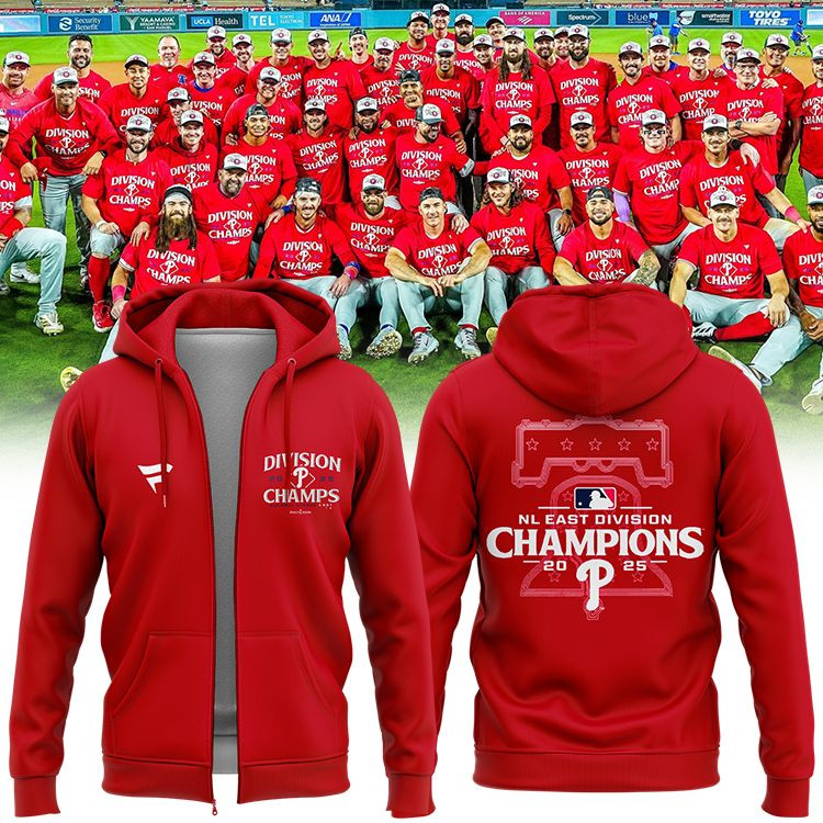 Philadelphia Phillies Baseball Zip Hoodie NL East Division Champion 2025 Phillies Gifts