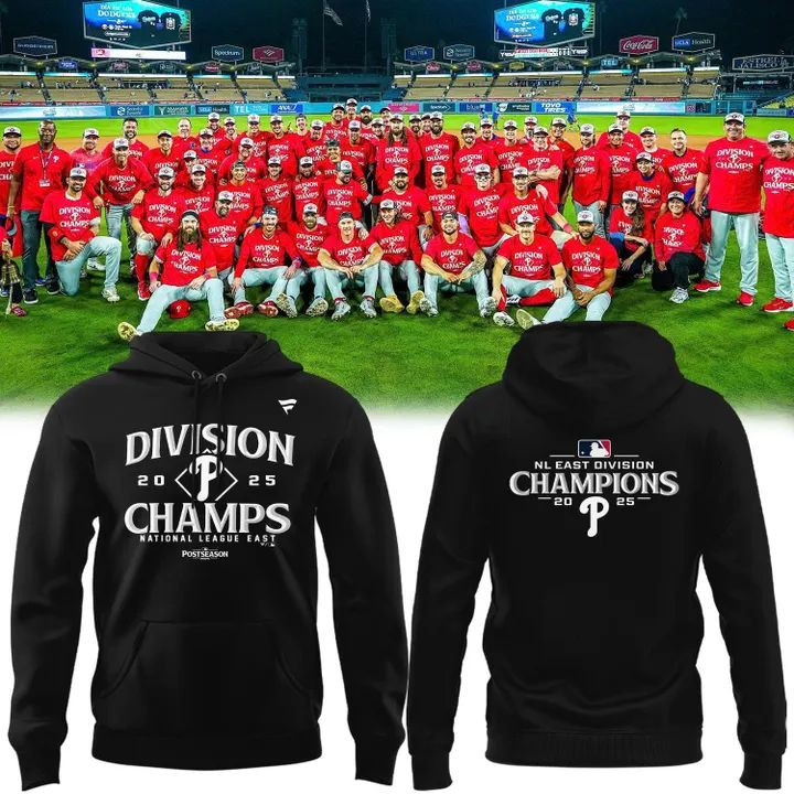 Philadelphia Phillies Black Hoodie Division Champions National League 2024 2025 Sport Gifts