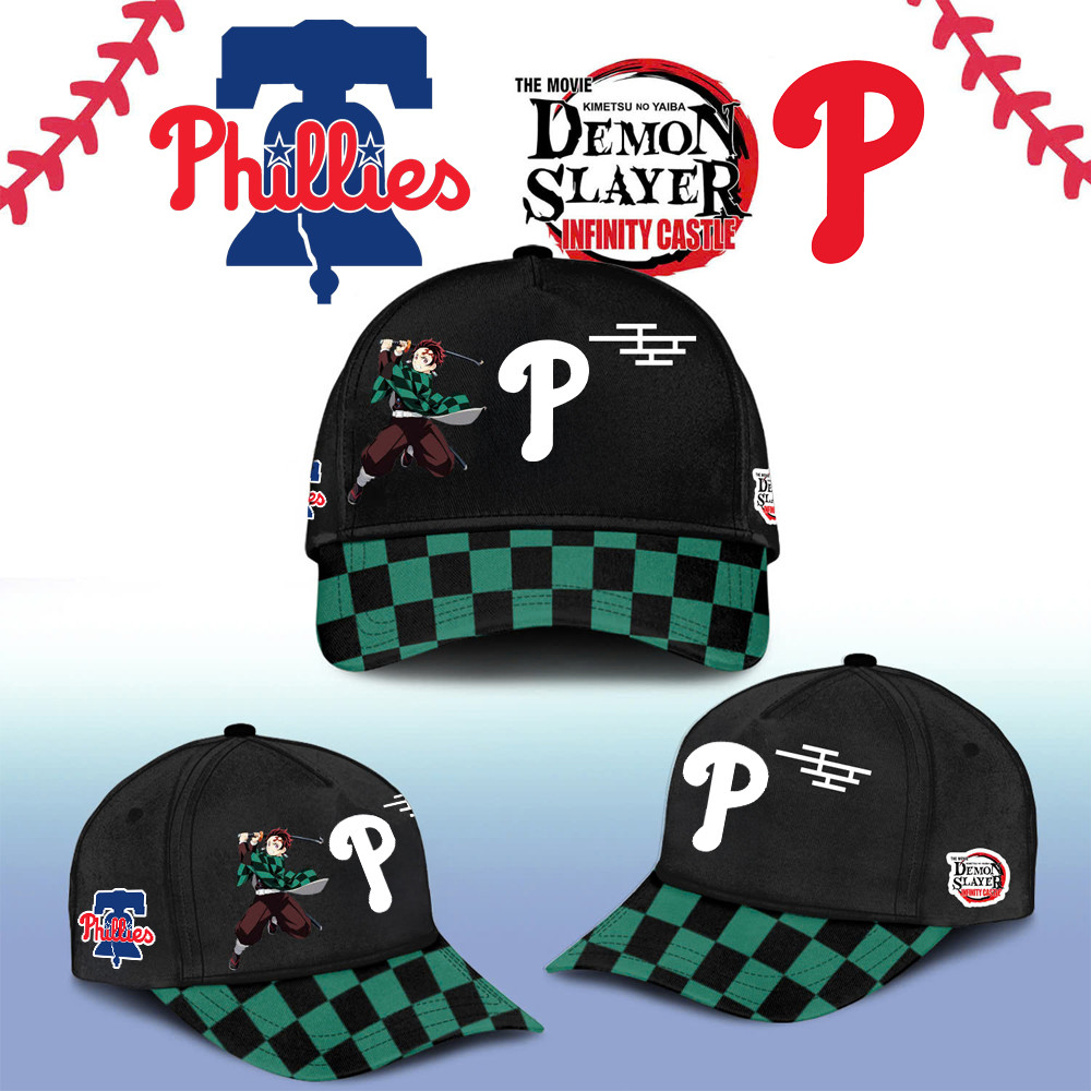 Philadelphia Phillies Demon Slayer Tanjiro Cap 2025 Gift Ideas For Baseball Fans