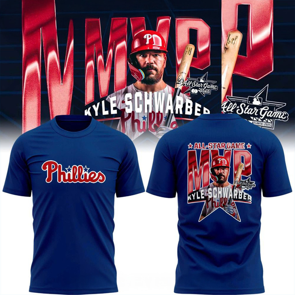 Philadelphia Phillies Kyle Schwarber Is The 2025 MLB AllStar Game MVP Blue Shirt Fan Merch