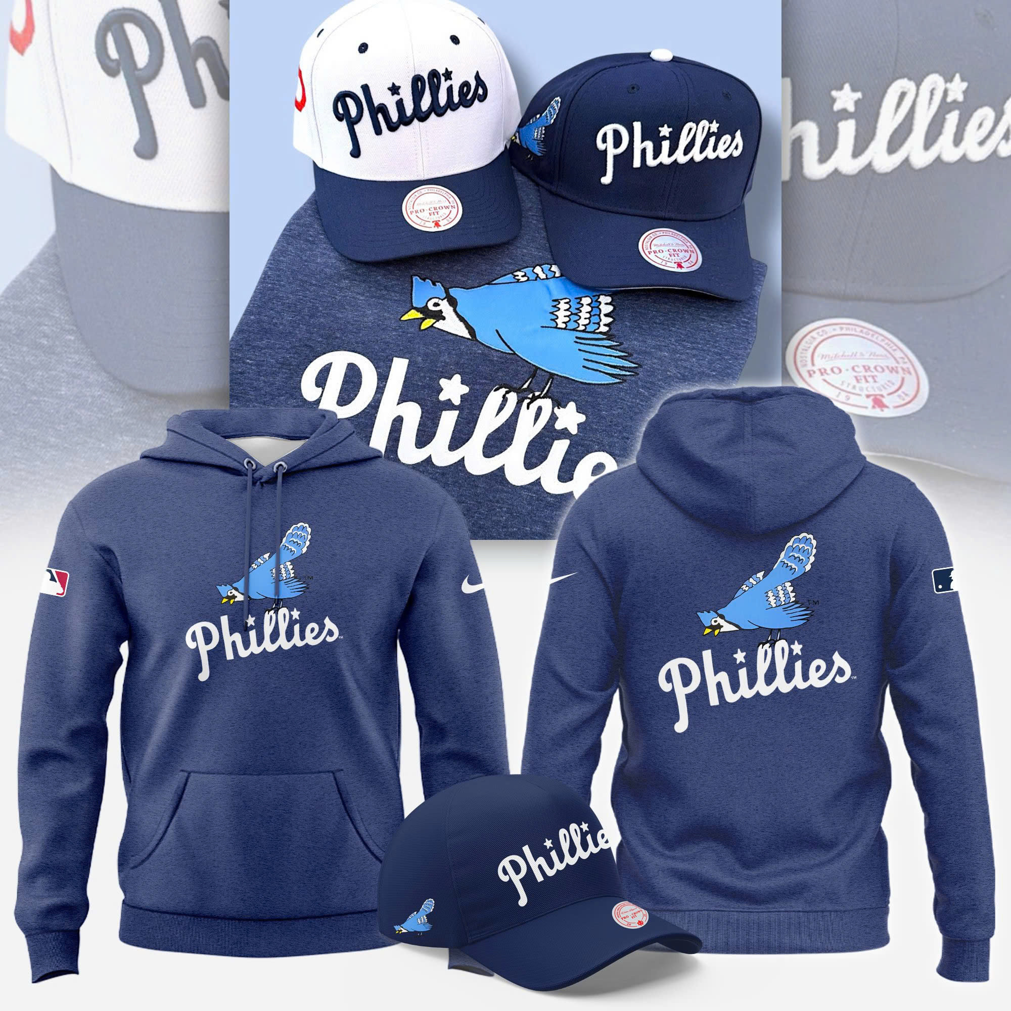 Philadelphia Phillies Navy Blue Jay Logo Hoodie Gifts For Baseball Lovers