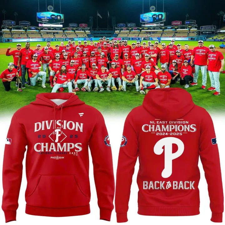 Philadelphia Phillies Red Hoodie B&B NL East Division Champions National East 2025 Idea Merch