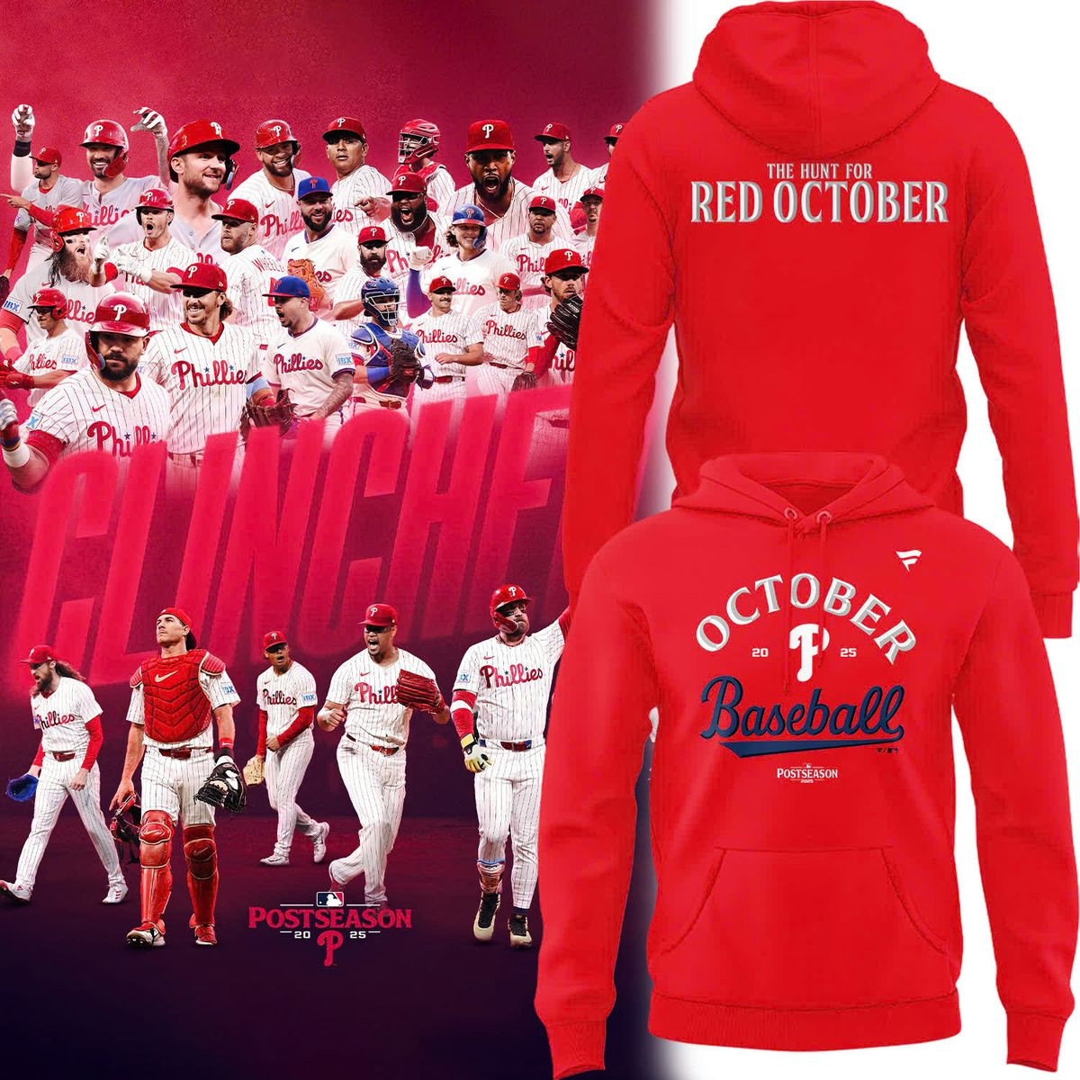 Philadelphia Phillies Red Hoodie Red October 2025 P Phillies Baseball Sport Idea Merch For Him