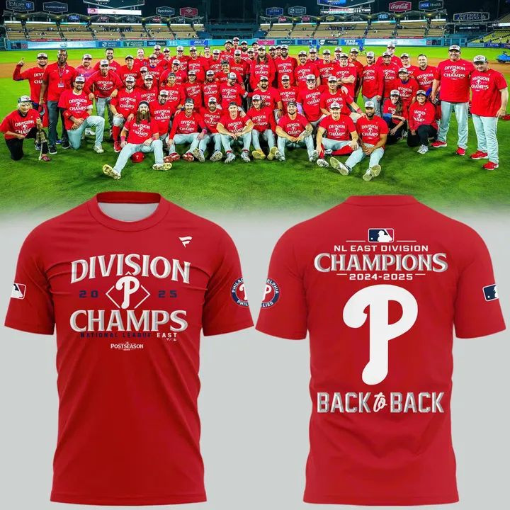Philadelphia Phillies Red T-shirt B2B Division Champions National League East 2025 Idea Gifts